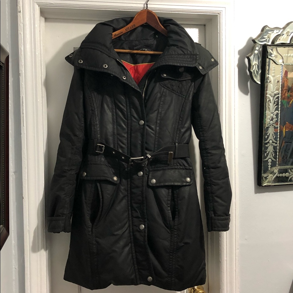 Andrew Marc black with fur hoody jacket